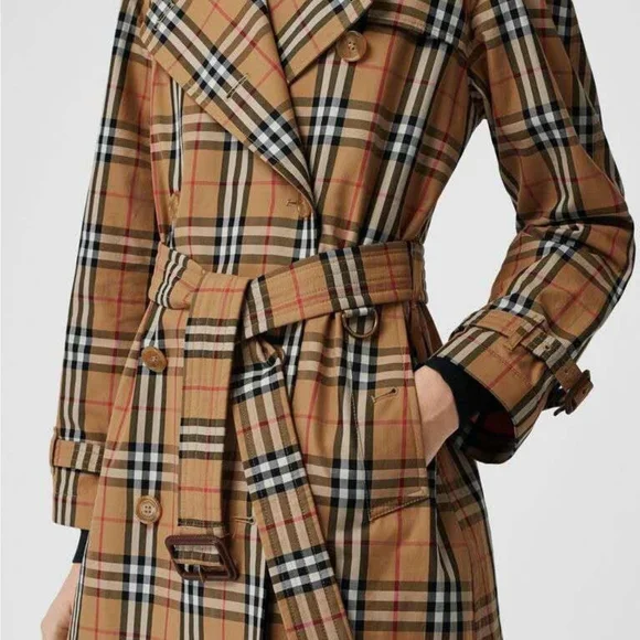 BURBERRY Vintage Check Trench Coat – Women’s Size 10 – BRAND NEW - Picture 5 of 10